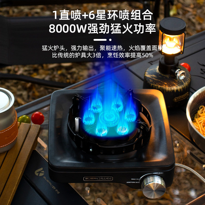 Boobic Outdoor 8000W Portable Stove with Voltage Stabilization, Seven-Burner High Power Stove for Tea Brewing and Camping