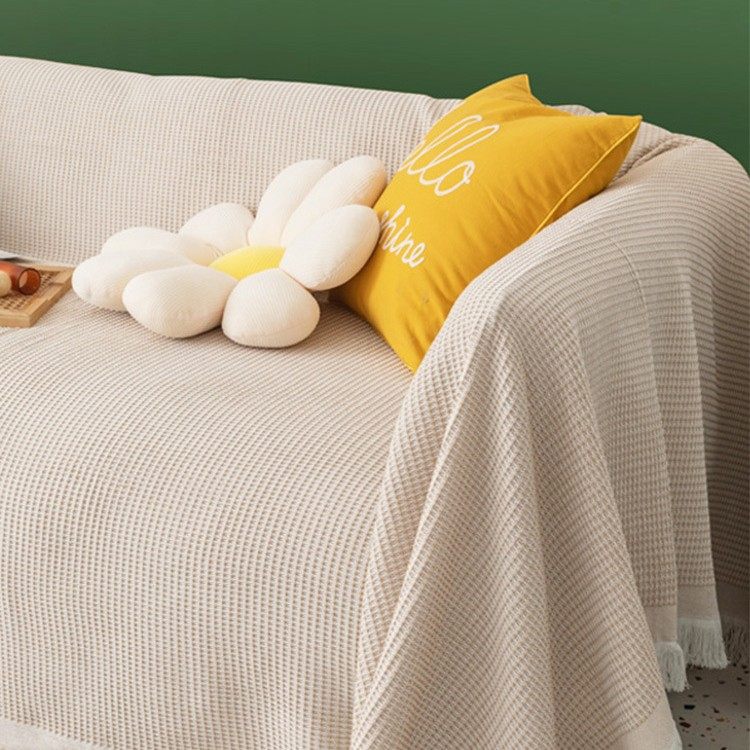 [Cross-border wholesale] Nordic pure color Four Seasons cotton blanket simple cushion ins style sofa Towel fashion lunch break blanket