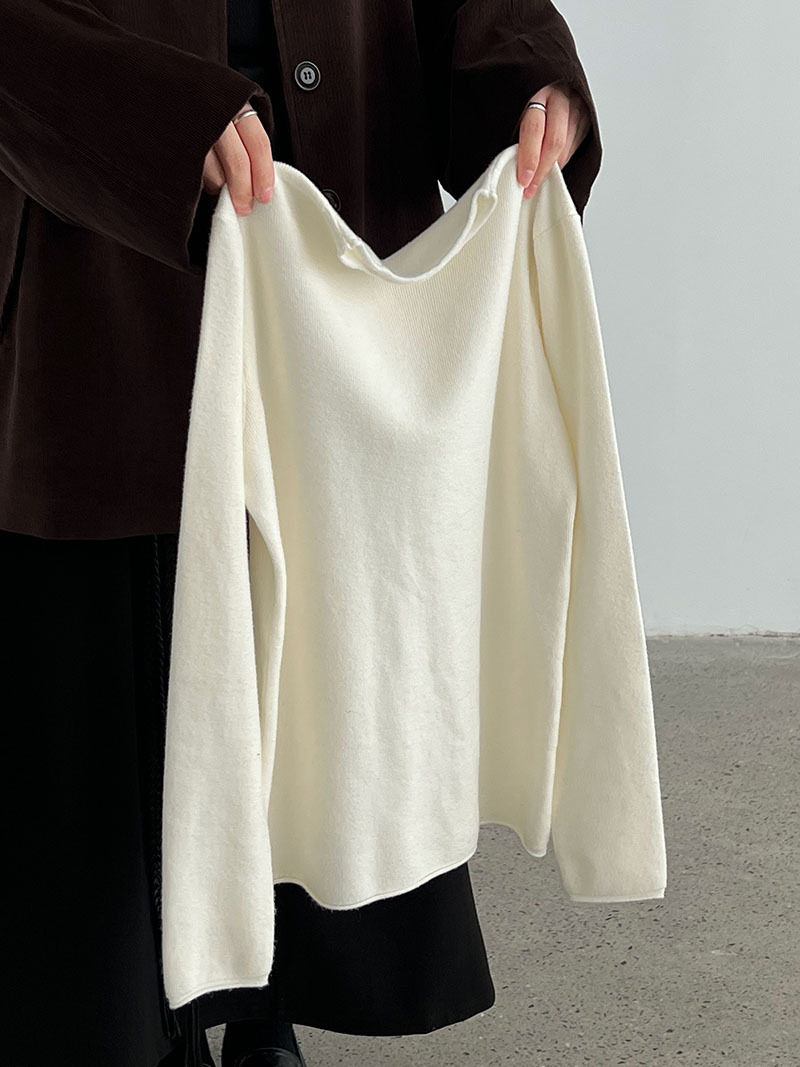 鹿西百搭柔软亲肤毛衣打底衫女秋冬半高领纯色针织衫T恤上衣ss848