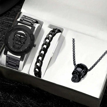 New Men's Fashion Watch Big Dial Trendy Sport Men's Belt Watch Watch Business Cross-border Skull