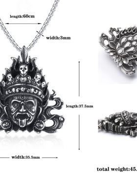 钛钢扎基拉姆前世今生不掉色吊坠财神挂件擦擦佛本命佛西藏项链