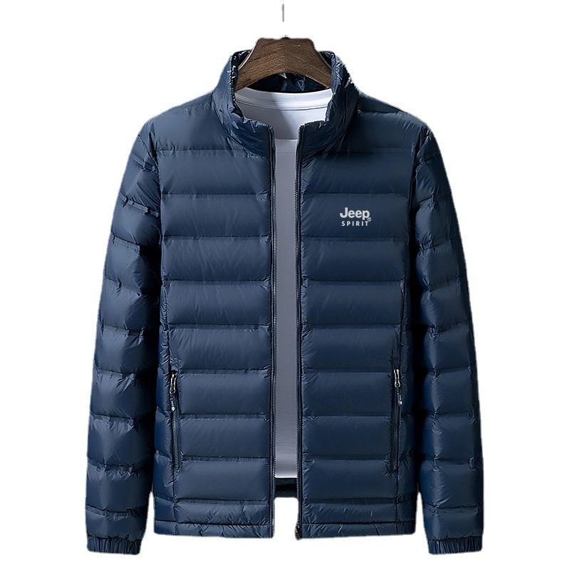 JEEP SPIRIT Lightweight Down Jacket Men's Short Autumn and Winter New Loose Large Size Warm White Duck Down Jacket for Men