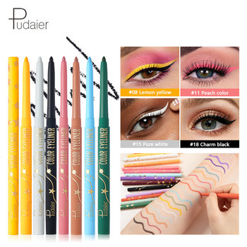Pudaier Eyeliner Gel Pen Is Not Easy to Smudge, Sweat-Proof, Long-Lasting and Easy to Outline Eyeliner 18 Colors Eyeliner Ready-Made Makeup