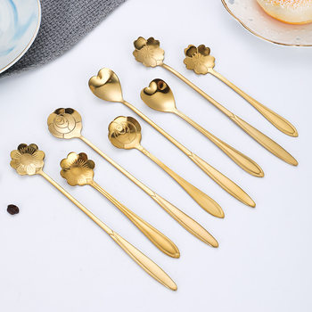 Stainless Steel Cherry Blossom Spoon Flower Coffee Spoon Bird's Nest Isinglass Fish Maw Gift Souvenir Wholesale Logo