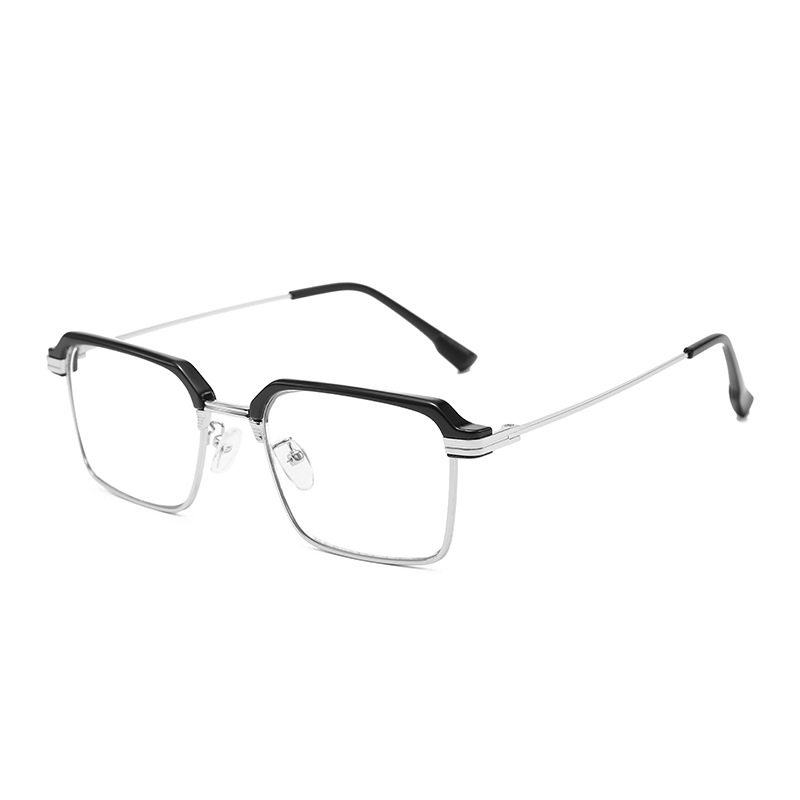 Large Square Frame Glasses with Color-Changing Lenses for Business Men, Prescription Glasses with Trendy and Elegant Design, Non-Prescription Glasses