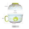 Apple Kitty Instant Noodle Bowl with Lid Ceramic Household Large Capacity Ins Snail Noodle Bowl High Temperature Resistance and High Value