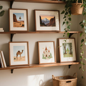 Landscape Tourism Horizontal and Vertical Photo Frames 6-Inch 7-Inch 8-Inch 10inch 12inch A4 Creative Simple Wooden Framed Table Wholesale