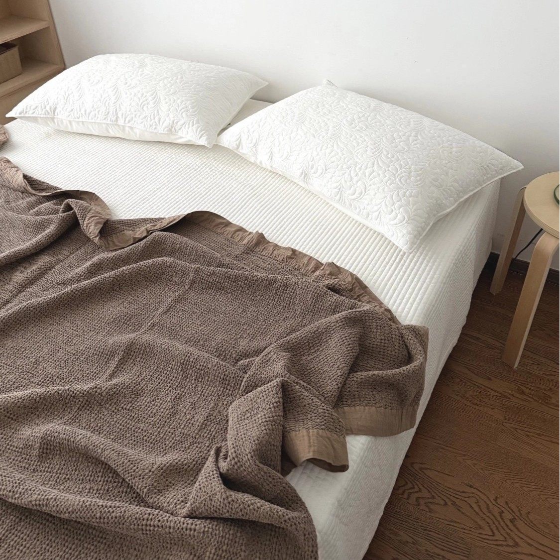 Korean Cotton Waffle Blanket Export Ins Sand Washed Natural One-Piece Dyed Multi-Functional Sofa Blanket Air-Conditioning Blanket