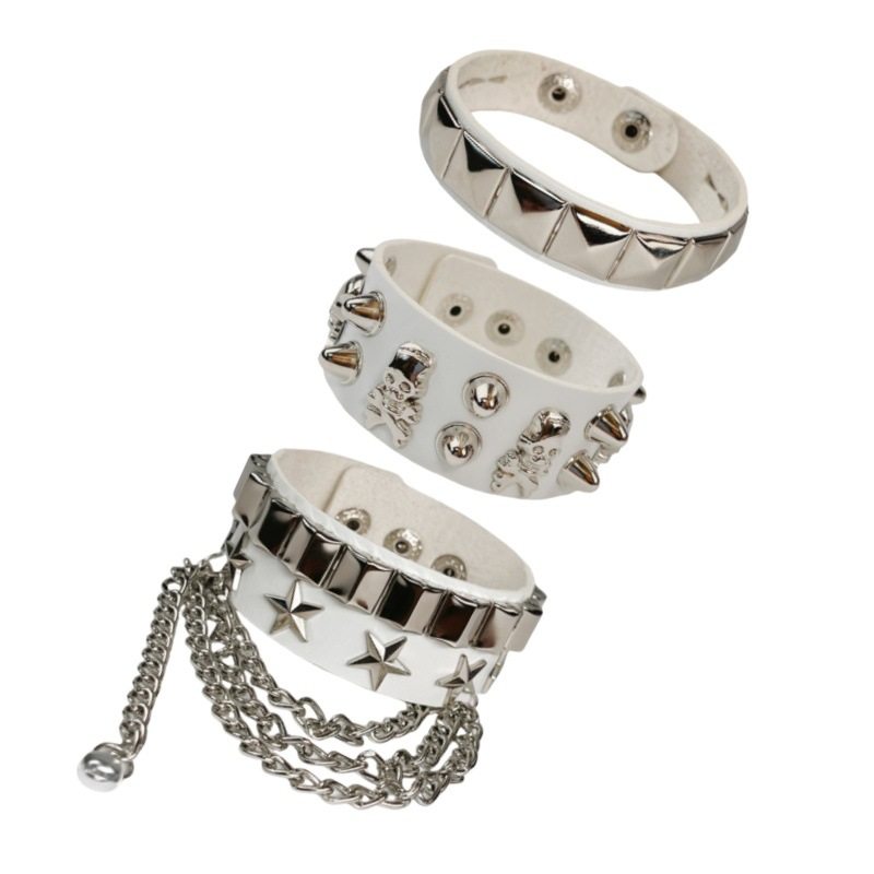 Cross-Border Hot Selling European and American Fashion Multi-Layer Bracelets, Personalized Domineering Skull Punk Rivet Bracelets, Motorcycle Accessories Bracelets