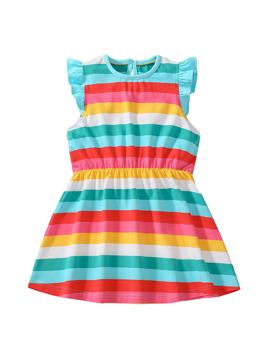 Summer Sleeveless Girls' Dress, Kids' Dress, New Striped Girls' Princess Dress