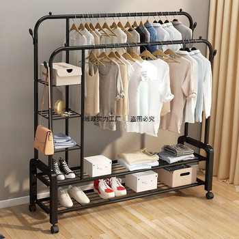 Clothes Drying Rack Floor-Standing Vertical Household Bedroom Clothes Rack Outdoor Balcony Drying Rack Simple Coat Rack Dormitory Clothes Rack