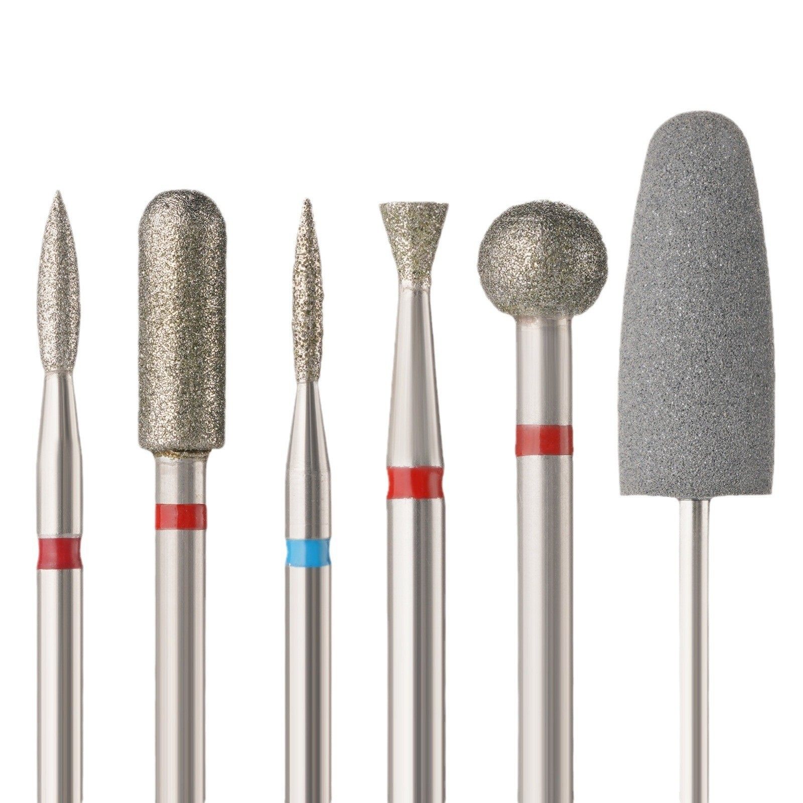 Diamond Polishing Exfoliating Pre-treatment Six Nail Art Polishing Head Set Nail Art Tool Polishing Drill
