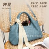 Большая вместительная ретро-кожаная тканая большая сумка, женская сумка-мессенджер, универсальная легкая роскошная сумка для мамы, сумка через плечо, ручная сумка для женщин
