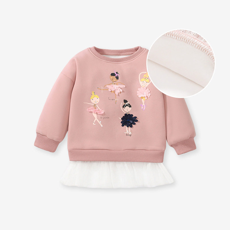 Ensemble sweat à capuche fille doublé polaire automne hiver, tenue pantalon enfant manche longue