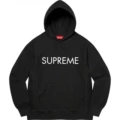 E549supreme 22fw capital hooded sweatshirt black