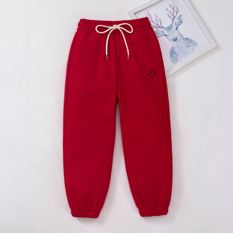 Thick Fleece-lined Kids' Pants, Winter Warm Girls' Trousers, Toddler Sports Pants