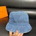 Washed denim blue bucket hat