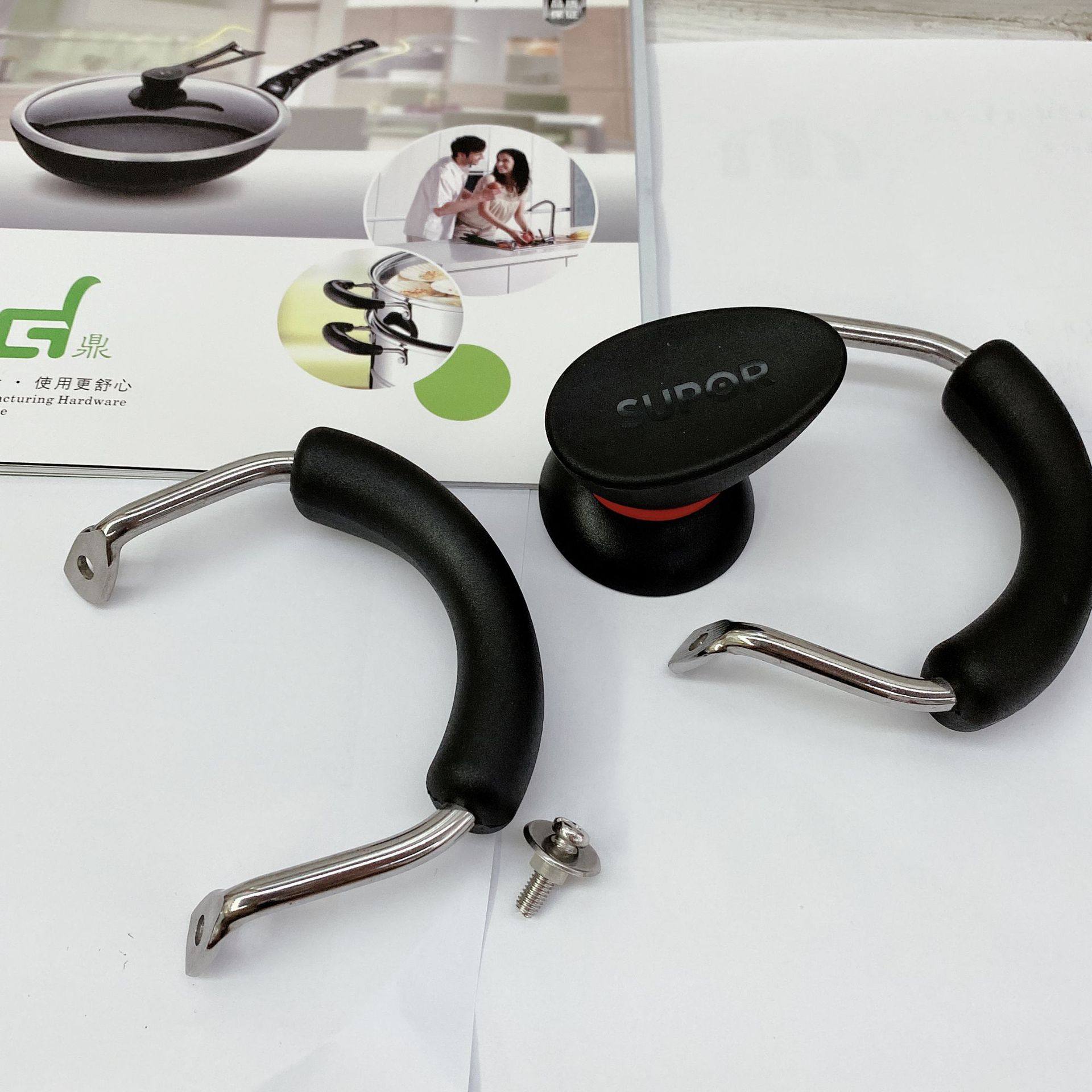 Set Ear Factory Direct Supply Power Wood Stainless Steel Pot Handle Pot Kitchenware Accessories Bakelite Handle Pot Ear