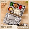 Extra Large 304 Stainless Steel Dinner Plate with Lid for Adult Home and Student Dinner Plate for Canteen Commercial Fast Food Plate