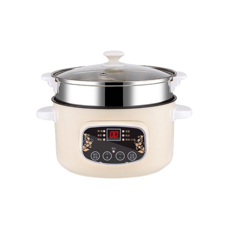 Guochao Intelligent Electric Cooking Pot Multi-functional Electric Hot Pot Take-out Non-stick Pan Frying Integrated Household Electric Pot for Dormitory Students
