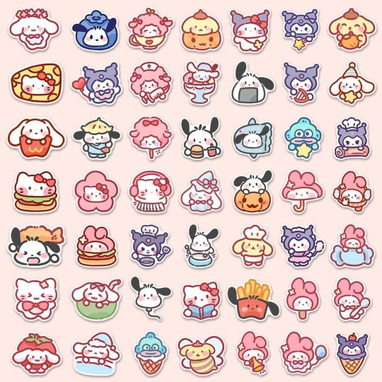 100 cartoon Sanrio stickers cute hand account decoration mobile phone cup stickers waterproof notebook material stickers