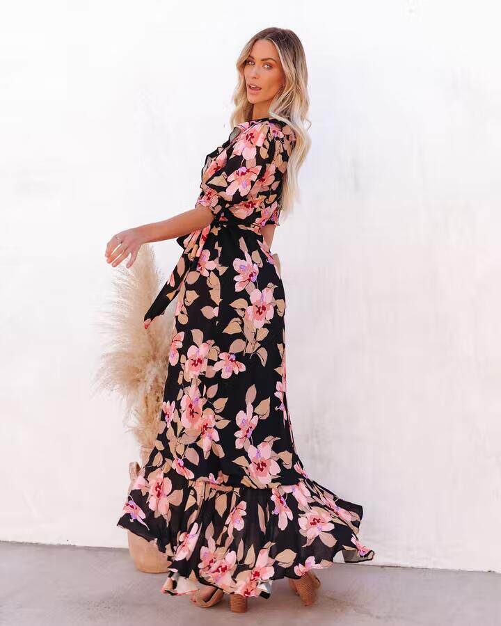 Vacation Style Maxi Dress Lightweight Floral Print Sleeveless Comfortable Fabric Perfect for Summer Getaways