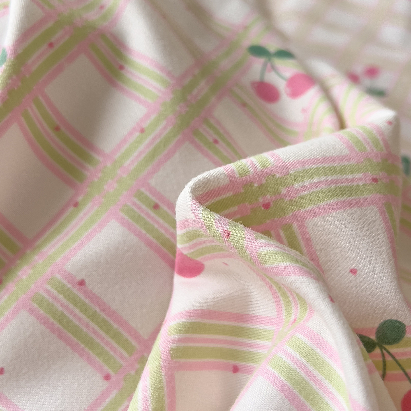 Four-Piece Set of Class a Maternal and Infant Grade Double-Layer Yarn Four-Piece Set of Washed Cotton Single Quilt Cover Bed Sheetss and Fitted Bed Sheetss Dormitory Three-Piece Set Batch