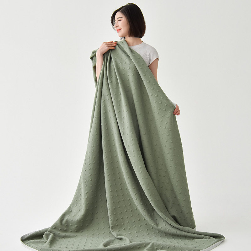 Category a Maternal and Infant Grade Antibacterial Cotton Knitted Cotton Jacquard Blanket Air Conditioning Quilt Bed Sheets Nap Blanket Car Blanket Blanket