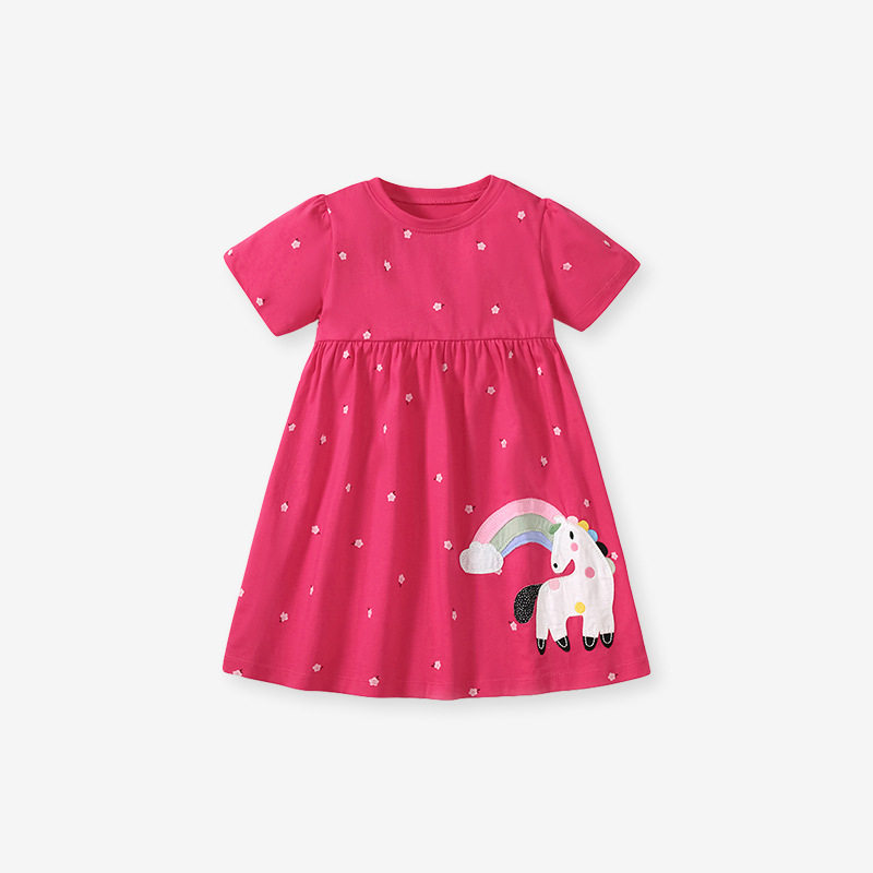 Summer Girls' Short-sleeve Dress, [Style] Cartoon Princess Dress, Toddler Casual Kids' Dress