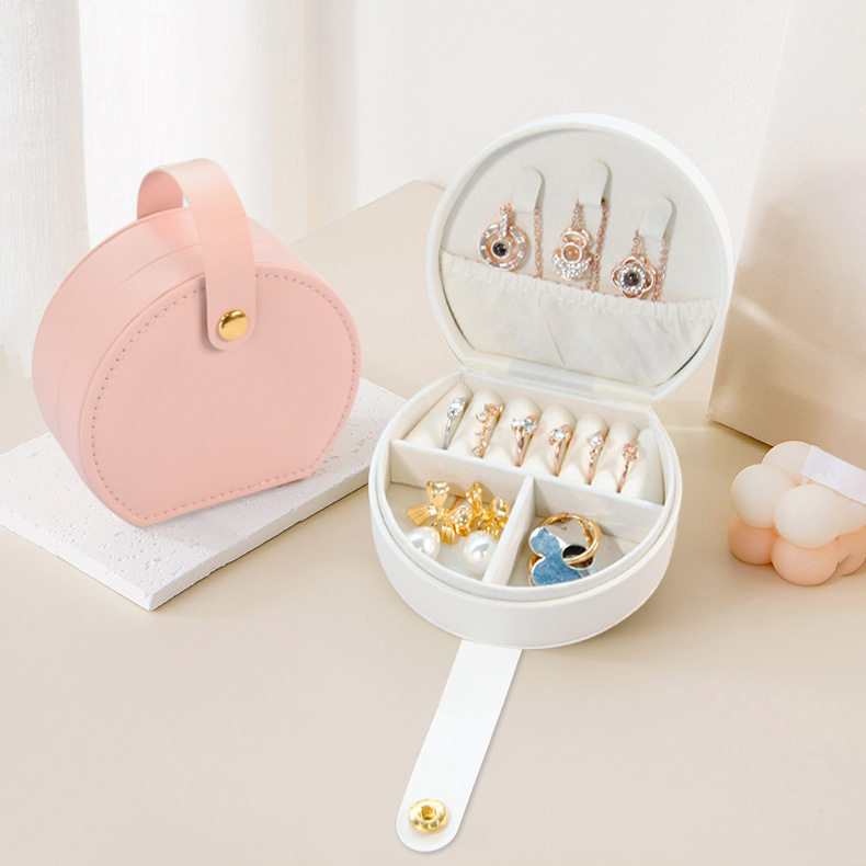 semicircle portable jewelry box storage box princess handbag mini earrings necklace ring box cross-border in stock generation