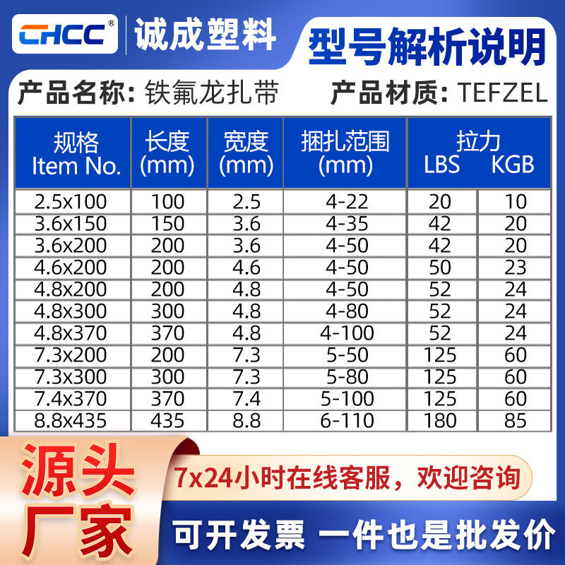 Spot self-locking Teflon blue cable ties 100 high temperature cable ties wholesale cable ties 2.5*100