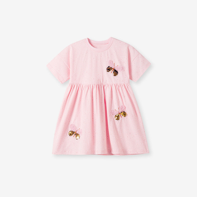 Girls' Summer Short-Sleeve Cute Baby Dress, Kids' Dress