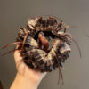 Lazy Style Maillard Color Plaid Bow Hair Tie High-End Bun Low Ponytail Hair Rope