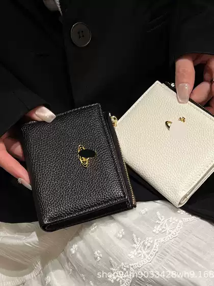 Suitable for Trendy Brands, Pebbled Metal Label Zipper Bag, Luxury Leather Coin Purse Pendant, Mini Bag, Women's Fashionable Sense