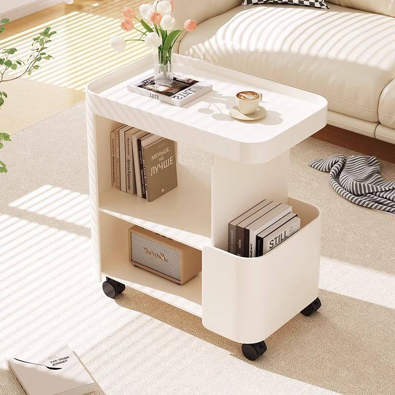 Light Luxury Creative Living Room Mobile Trolley Iron Modern Home Sofa Simple Coffee Table Storage Rack Bedside Table
