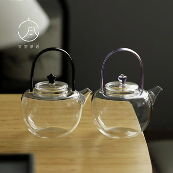 High-Temperature Resistant Glass Teapot for Tea Ceremony, Japanese-Style Tea Stove with Handle, Thickened Electric Ceramic Stove Dedicated Kettle