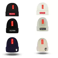 Autumn and Winter Knitted Hats for Men and Women, Couple's Cold Weather Hats, Fleece-Lined and Thickened, Ear-Protecting Warm Knit Pullover Hats, Cross-Border Hot Sale