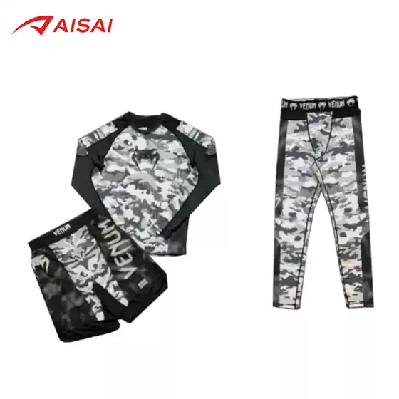 Sparring Training Suit Ufc Suit Men's Boxing Tight-Fitting Quick-Drying Clothing Muay Thai Fighting Short-Sleeved Shorts Gym Fighting