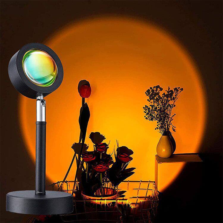 Hot Internet Red Sunset Lamp USB Rechargeable Table Lamp Sunset Rainbow Projection Sunset Lamp Internet Red Background Atmosphere Lamp