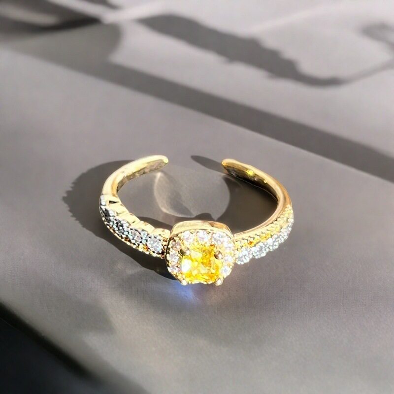 Live Blind Box Series Color Treasure Gestars Opening Ring Wave Micro-inlaid Zircon Light Luxury Advanced Sense Ring