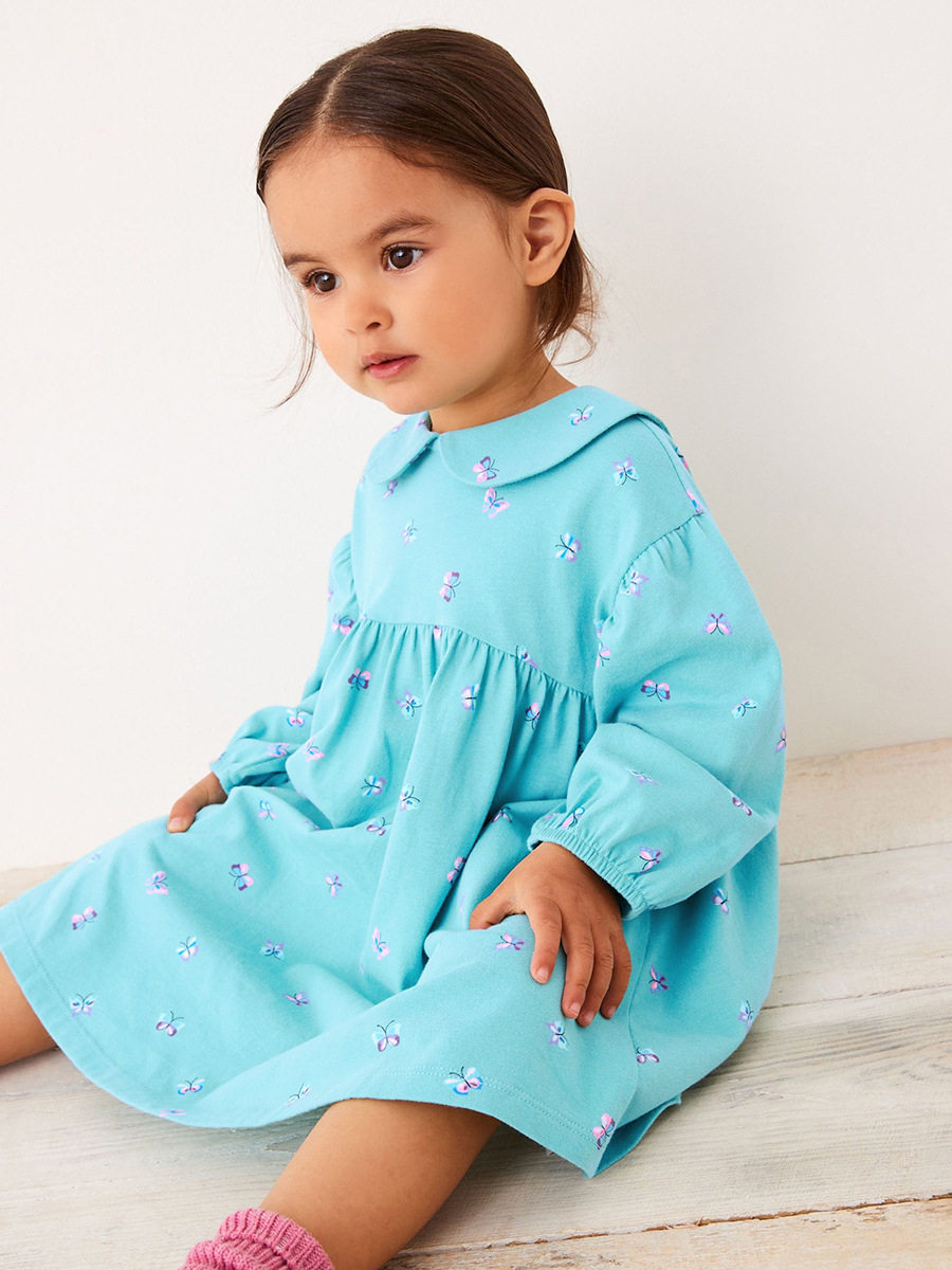 Girls' Autumn Long-sleeve Princess Dress, Homewear Cotton Kids' Dress