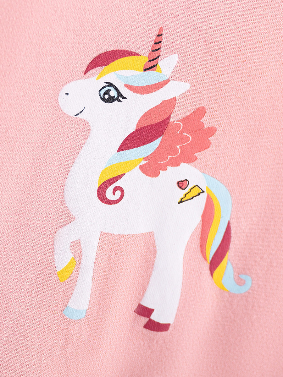 Girls' Summer Short-Sleeve Mesh Dress, Cute Cartoon Princess Dress