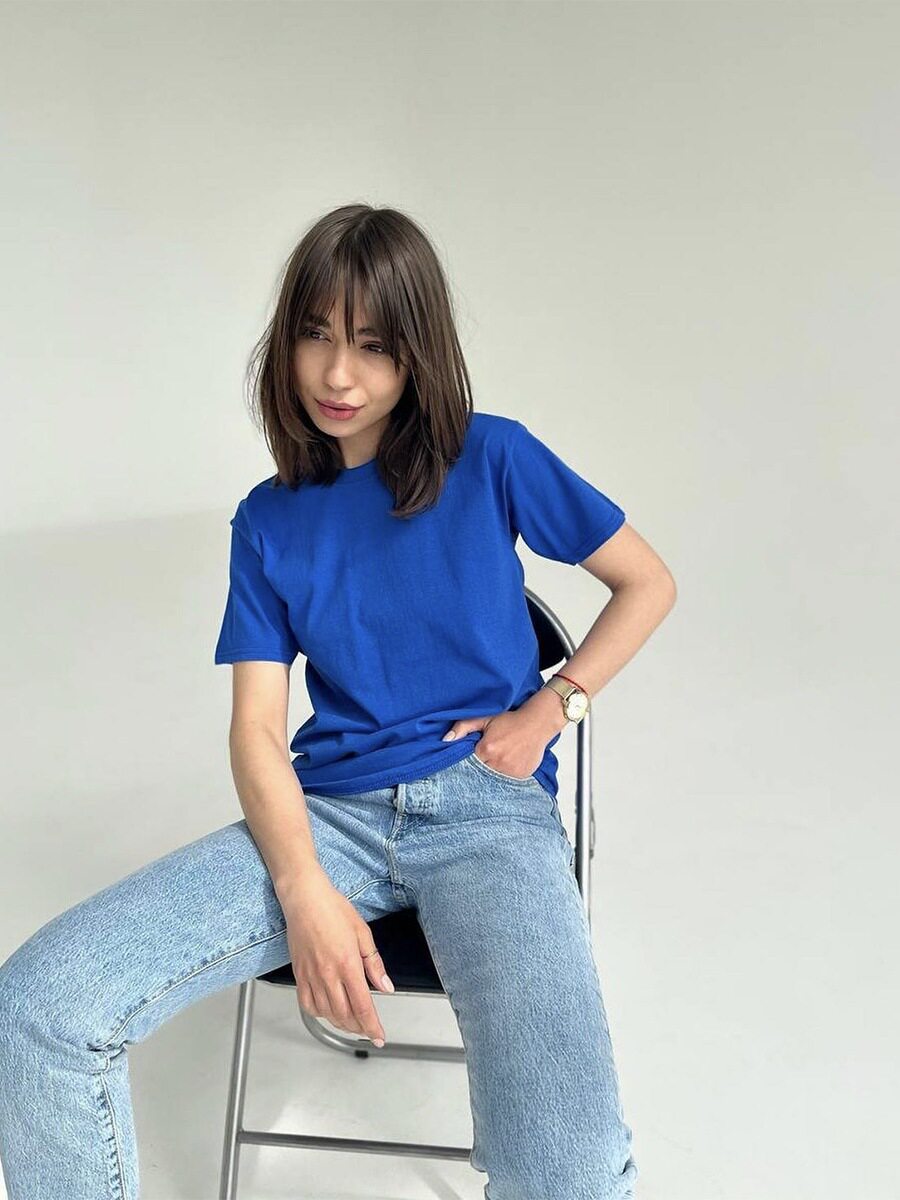 Womens 100 Cotton Solid Color T Shirt Round Neck Short Sleeve Versatile Style Spring Summer Collection Wholesale