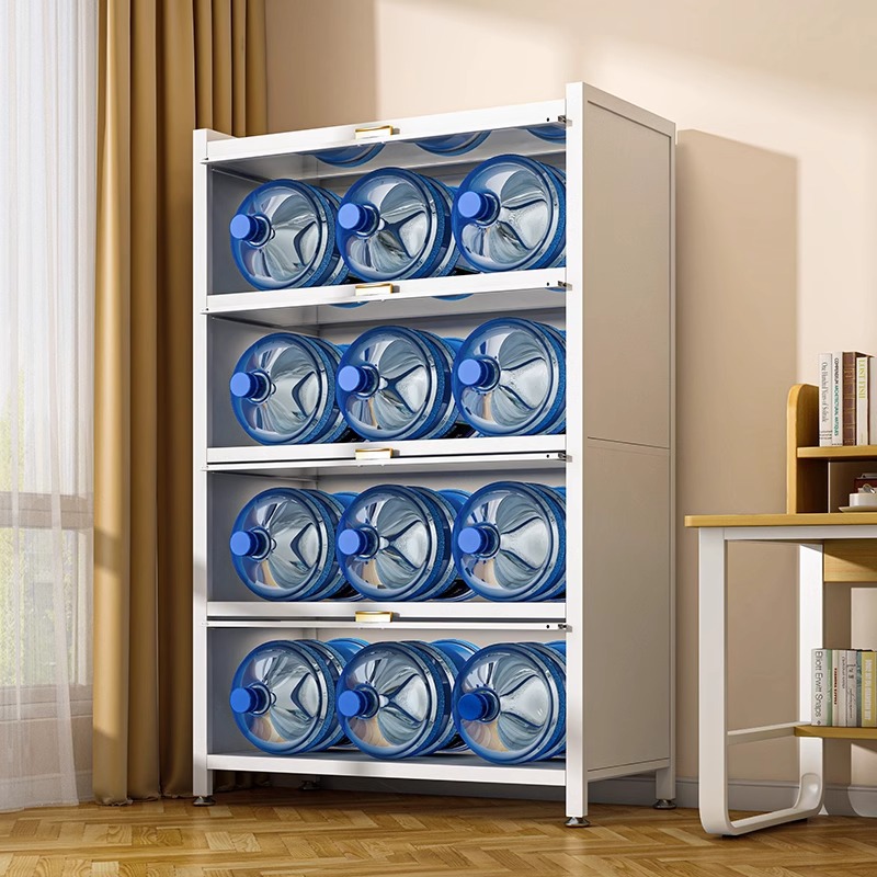 带门防尘书柜家用钢制书架儿童落地学生储物柜铁艺收纳书本架学习