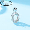 White gold plated full diamond oval copper pendant holder air holder DIY inlaid jadeite huaz diamond simulation 925 silver pendant holder