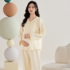Category 5A Pure Cotton Confinement Clothing Spring and Autum Pure Color Cardigan Maternity Postpartum Breastfeeding Clothing Prenatal Maternity Pajamas for Women