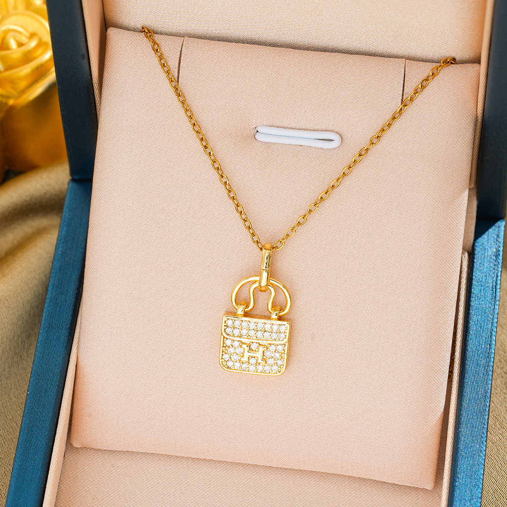 330バッグ H ネックレス-ゴールド