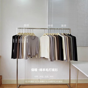 Merino Mousse Lyocell Cashmere Round Neck Sanding Base Shirt Warm Half-High Neck Middle Neck Inner T-Shirt