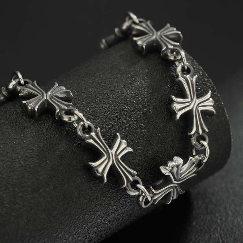 Titanium Steel Cross Necklace Men's All-match High-end Accessories Women's Hip-hop Punk Bracelet European and American Cross-border Explosive Jewelry