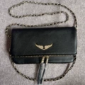 Gold chain with rivets, large black 27cm